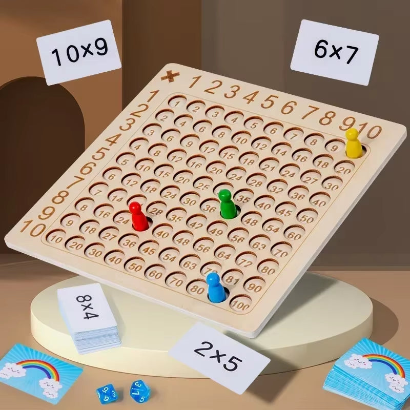 Engaging Montessori Multiplication Wooden Board Game - Fun Educational Toy for Kids to Master Math Skills