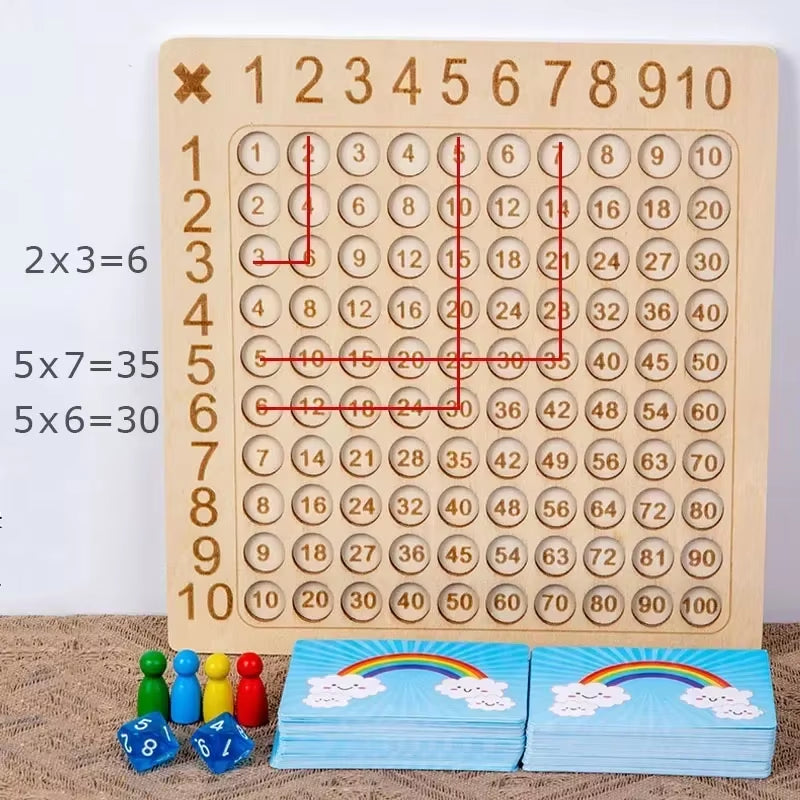 Engaging Montessori Multiplication Wooden Board Game - Fun Educational Toy for Kids to Master Math Skills