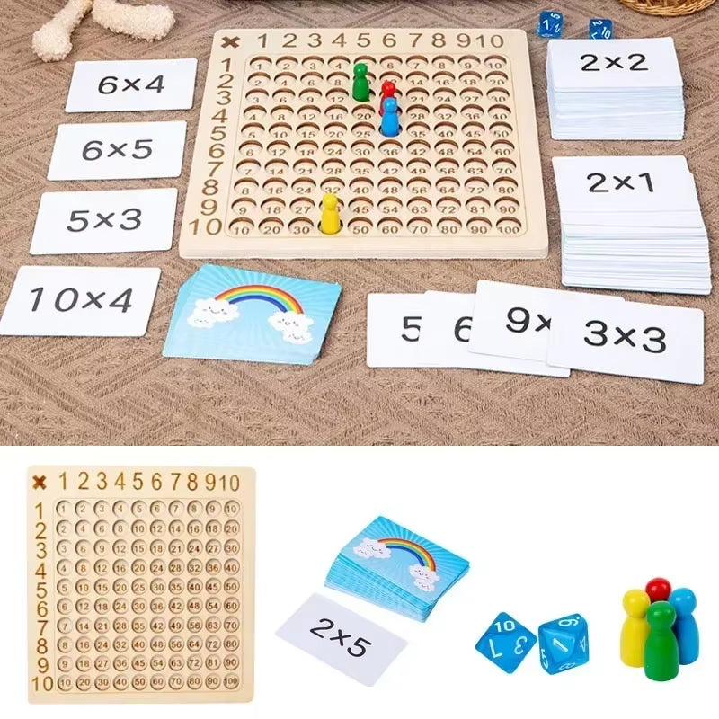 Engaging Montessori Multiplication Wooden Board Game - Fun Educational Toy for Kids to Master Math Skills